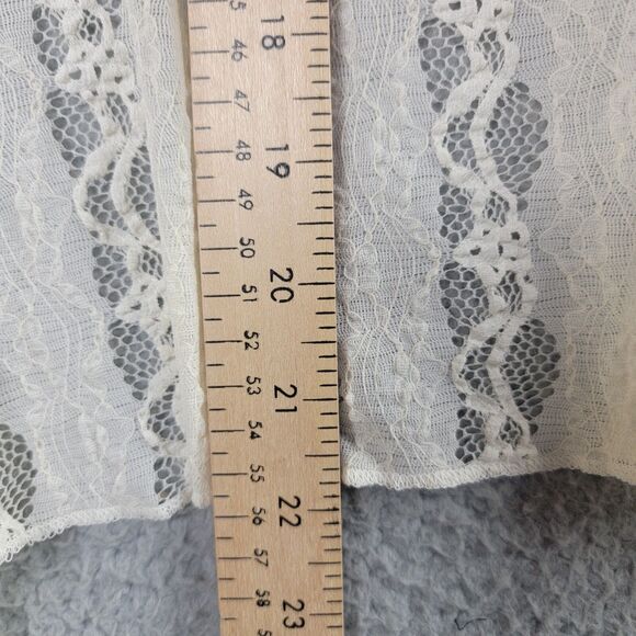 J Jill Ivory Stretch Lace Open Cardigan Large Romantic Fairycore Boho Sheer Y2K - Picture 7 of 12